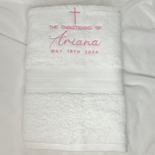 Embroidered bath towel